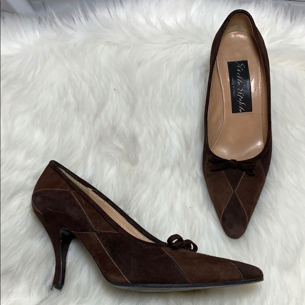 Ernesto Esposito Brown Suede Heels Size 36.5/6